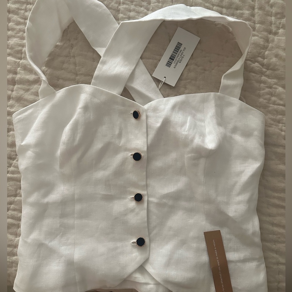 Reformation Kimberly Linen Top NWOT